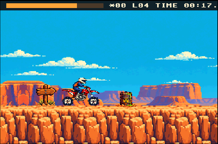 Canyon Rider reaching a canyon checkpoint